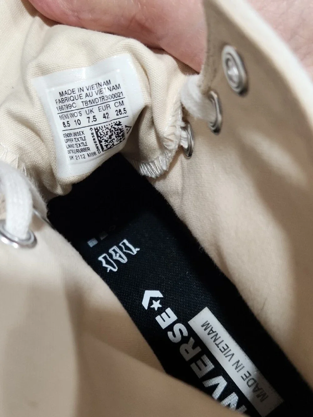 Canvas High-Top Athletic Sneakers in Off-White